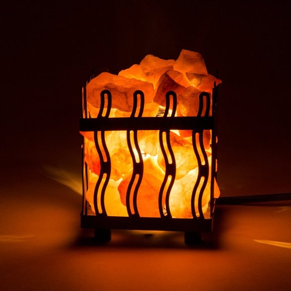 Crystal Allies Himalayan Pink Salt Lamp Basket with Cord & Bulb - Picture 3 of 4